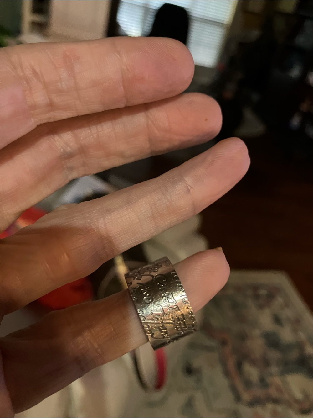 TIFFANY AND CO STERLING SILVER SCRIPT BAND SZ 6.5 - Picture 2 of 9